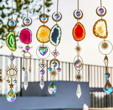 Agate and Prisms Sun Catcher