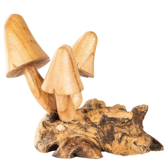 3 Wooden Mushroom Decoration